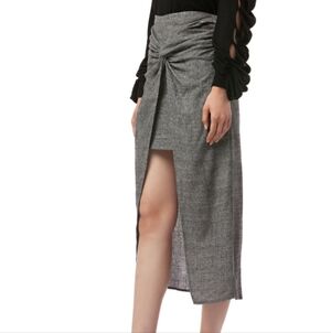 Amur Zola Skirt Elegant Gray Women's 10 Midi Skirt